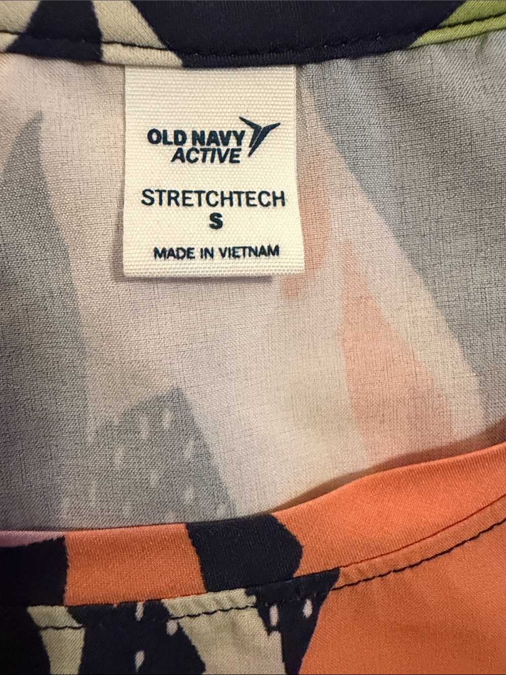 Old Navy Floral Tropical Cropped Tank Top in Navy, Pink, Orange, Cream - Picture 2 of 2